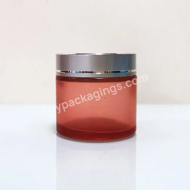 10g 30g 50g Empty Skincare Pink Glass Skin Care Cream Containers For Cosmetics