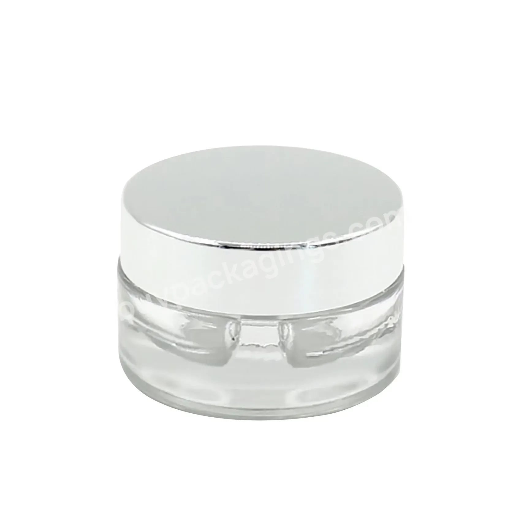 10g 35g Double Groove Cosmetic Cream Bottle Skin Care Glass Eye Cream Jar With Silver Cap