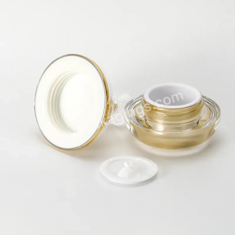 10g Golden Acrylic Rotary Switch Plastic Cream Jar Cosmetic Packaging Jars Empty Container