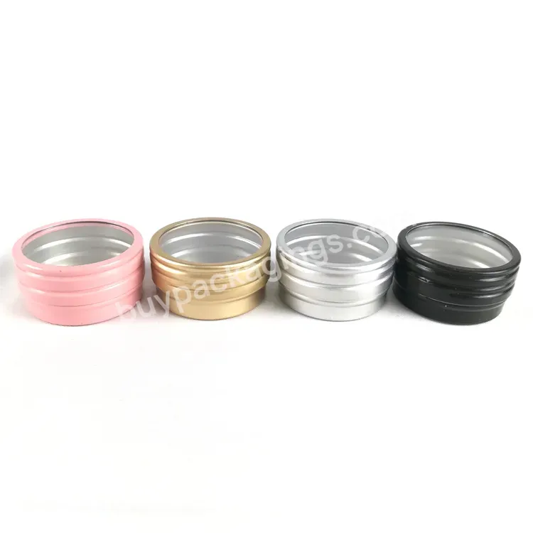 10g Round Aluminum Tin Jars With Window Nail Box Tea Candle Mini Sample Jar Lip Balm Tin Cosmetic Container