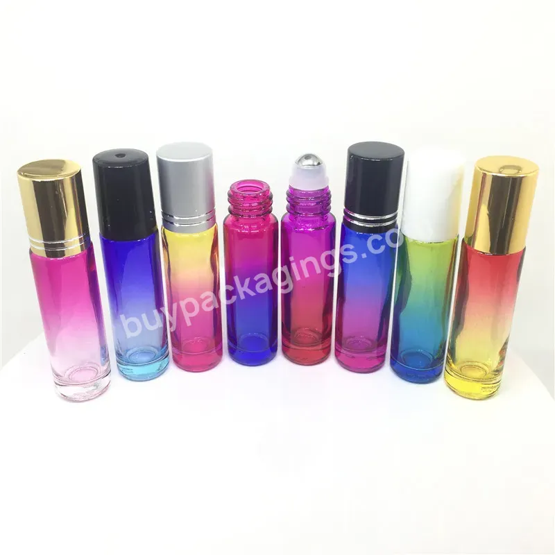 10m Colorful Rainbow Gradient Glass Roll On Bottle Wholesale