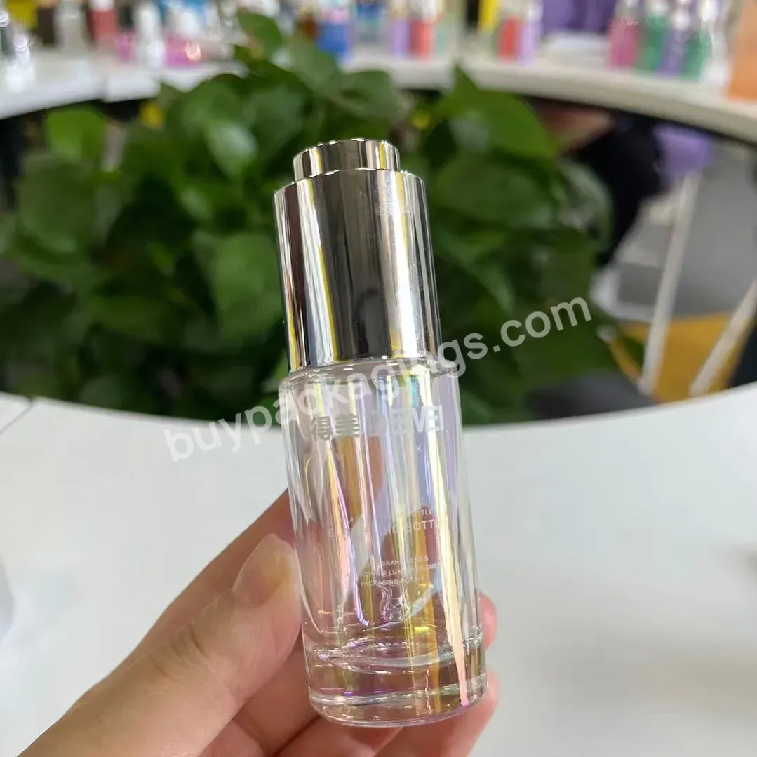 10ml 0.33oz Flat Shoulder Custom Color Thick Bottom Glass Bottle With Dropper Piptette For Essential Oil Or Serum