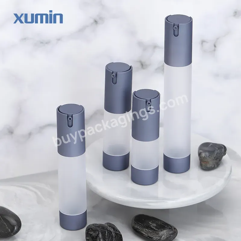 10ml 15ml 20 Ml 30 Ml Airless Pump Bottle 20ml Frosted Skin Care Packaging Blue Cosmetic Bottle Airless Pump With Blue Pump