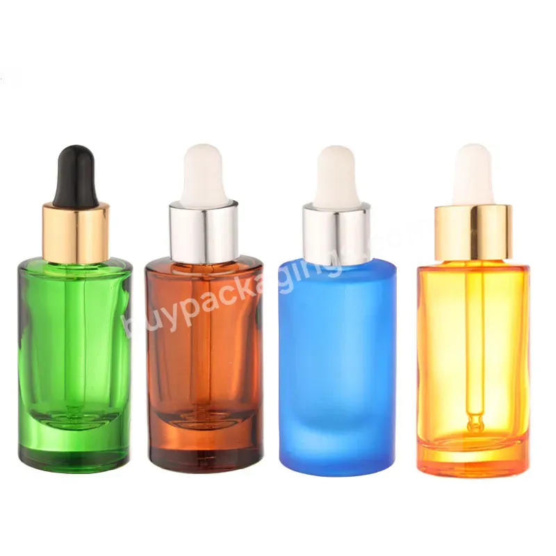 10ml 15ml 20ml 30ml 50ml 100ml Pink Hot Sale Empty Cylindrical Essential Oil Hair Oil Glass Flat Shoulder Dropper Bottle