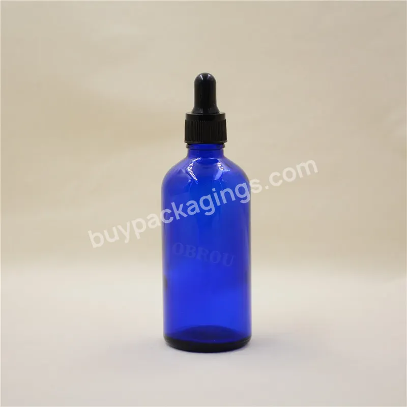 10ml 15ml 20ml 30ml 50ml Glass Dropper Bottle Blue Empty Glass Bottles With Black Screw Cap For Cosmetics Essential Oil