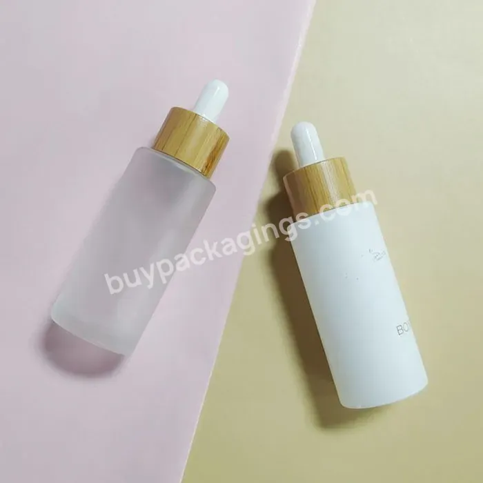 10ml 15ml 20ml 30ml 50ml Hair Care Oil Cosmetic Packaging Pearl White Pipette Glass Serum Bottles 1 Oz With Dropper