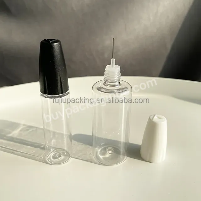 10ml 15ml 20ml 30ml Pet Plastic Oil Bottle With Needle Childproof Lid 1oz Needle Juice Bottle Child Anti-theft Cover