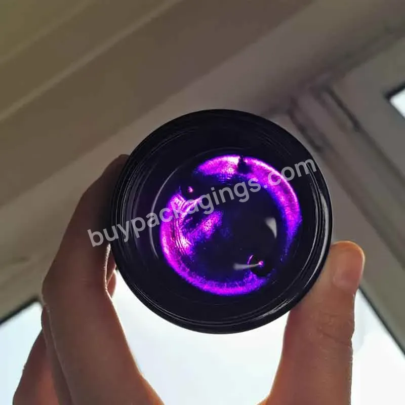 10ml 15ml 30ml 50ml 60ml 100ml 250ml 500ml Black Uv Glass Cosmetic Violet Protection Glass Jar