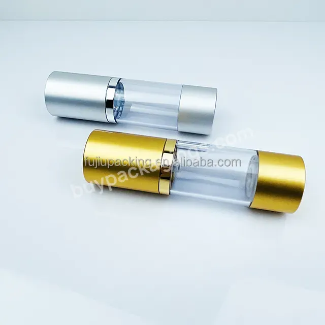 10ml 15ml 30ml 50ml Skin Care Shiny Gold Silvery Aluminum Airless Lotion Pump Bottle - Buy Gold Airless Bottle,Skin Care Bottles Airless Pump Bottle,Skin Care Airless Bottles.