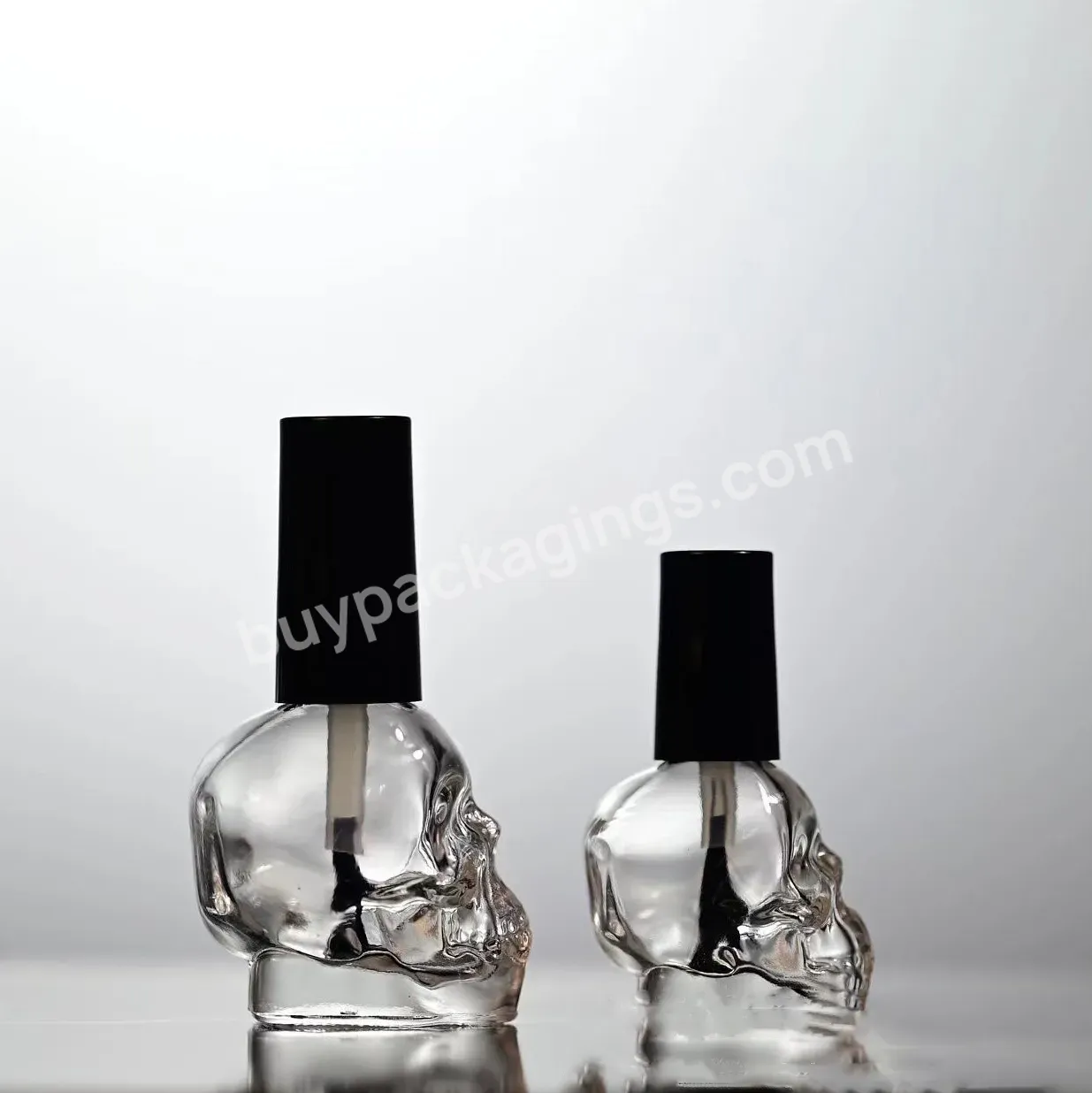 10ml 15ml Empty Cosmetic Container Nail Glass Bottles With Lid Brush Transparent Glass Nail Polish Bottle With Paper Box