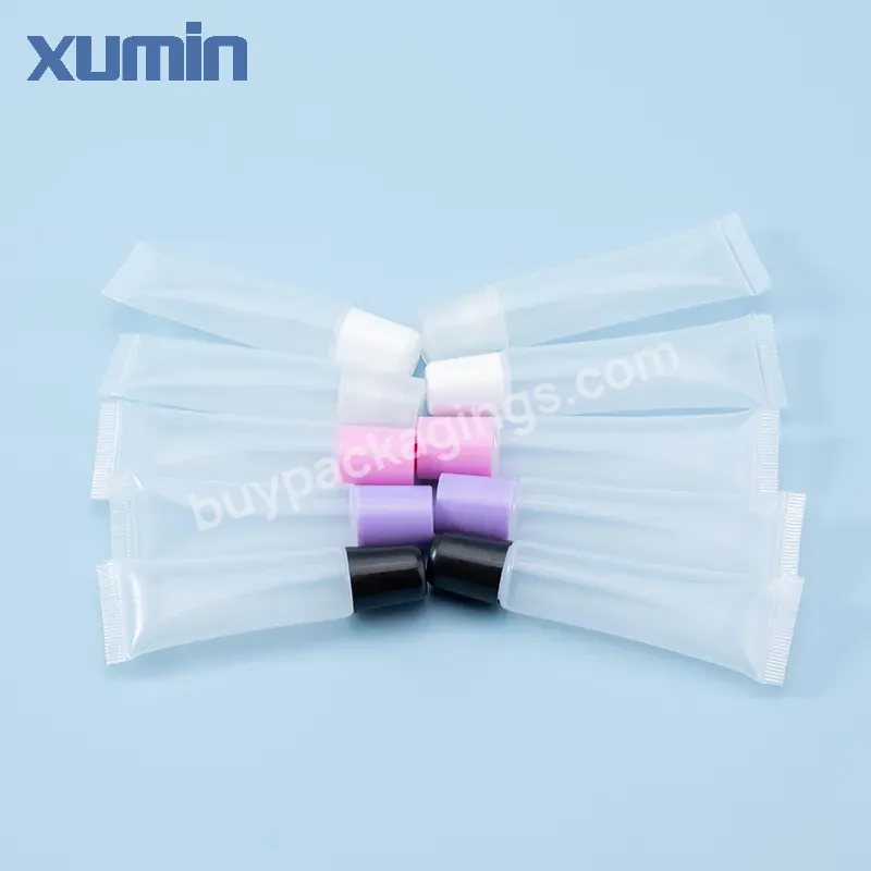 10ml 15ml Plastic Empty Lipgloss Squeeze Tube For Lip Gloss With White/black/pink Top Cap Dly With Private Logo