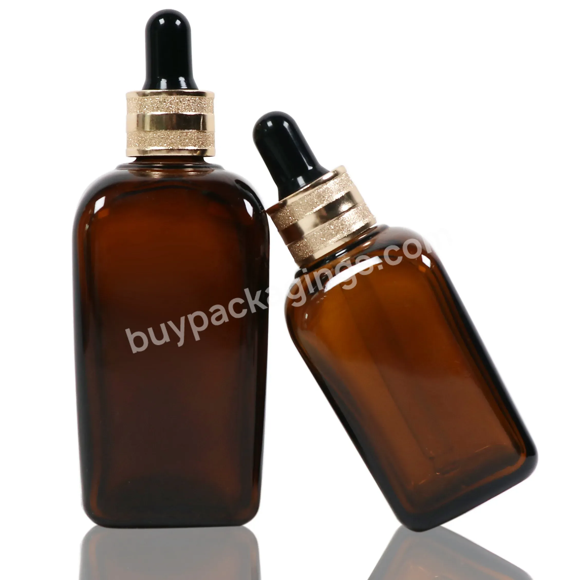 10ml 20ml 30ml 50ml 100ml Square Amber Glass Dropper Bottle Essential Oil Bottle Beard Oil Glass Dropper Bottle