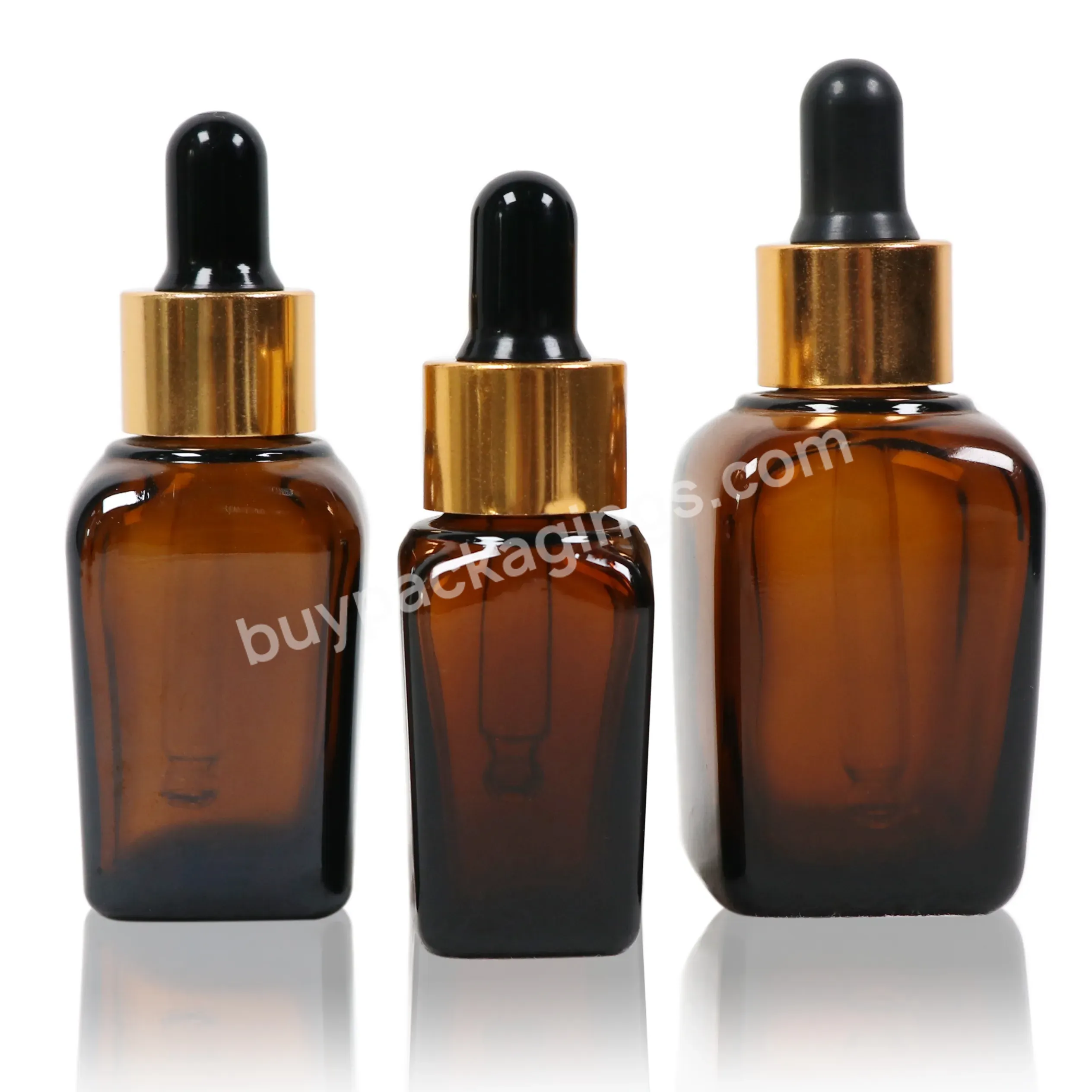 10ml 20ml 30ml 50ml 100ml Square Amber Glass Droppr Bottle Cosmetic Packaging Essential Oil Glass Dropper Bottle