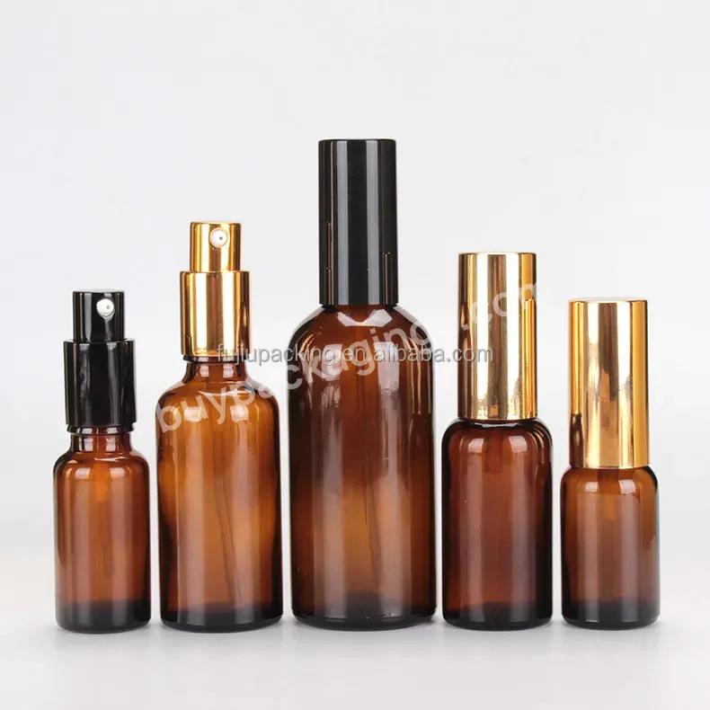 10ml 20ml 30ml Empty Amber Round Essential Oil Bottle Perfume Aroma Bottle Cosmetic Mist Pump Spray Glass Bottles