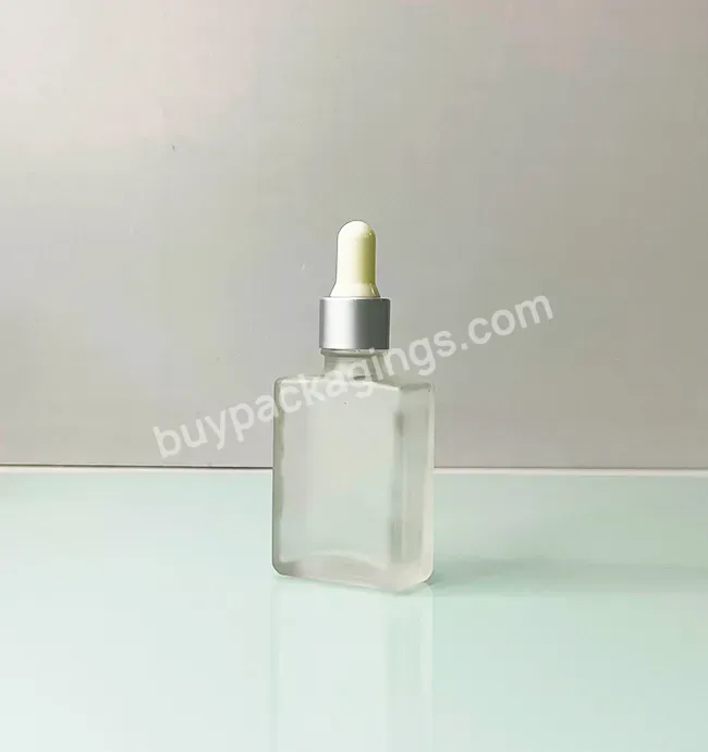 10ml 30ml 50ml 100ml Customize Wholesale Luxury Packaging Empty Clear Transparent Square Rectangle Dropper Glass For Serum Oil