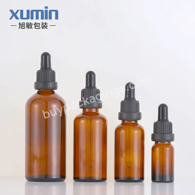 10ml 30ml 50ml 100ml Face Serum Bottle Amber Hair Oil Dropper Bottle For Glass Essential Oil Bottle