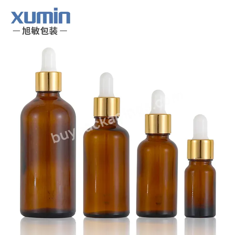 10ml 30ml 50ml 100ml Face Serum Bottle Amber Hair Oil Dropper Bottle For Glass Essential Oil Bottle