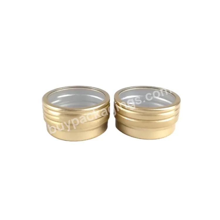 10ml 30ml 50ml Wholesale Small Metal Cosmetic Tin Can Packaging Round Box Empty Lip Balm Aluminum Cream Jar With Window Lid