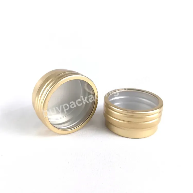 10ml 30ml 50ml Wholesale Small Metal Cosmetic Tin Can Packaging Round Box Empty Lip Balm Aluminum Cream Jar With Window Lid