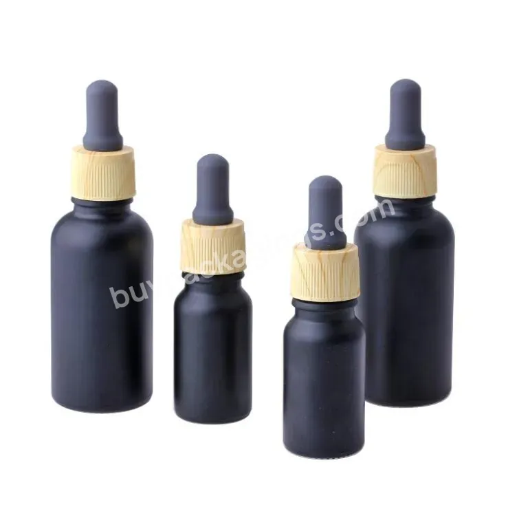 10ml 30ml Black Matte Glass Dropper Bottle Black Frosted Dropper Bottle