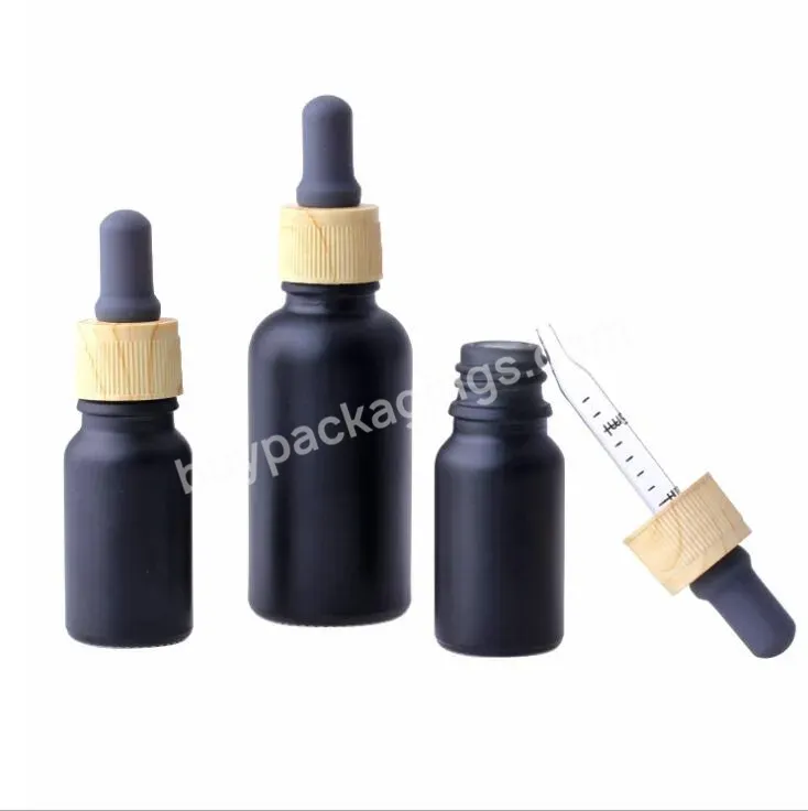 10ml 30ml Black Matte Glass Dropper Bottle Black Frosted Dropper Bottle