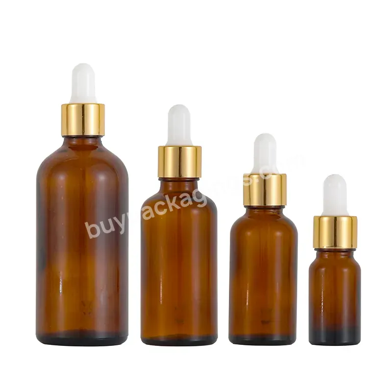 10ml 50ml 100ml 30ml Dropper Bottle Amber 2oz Hair Serum Bottle 4 Oz Amber Glass Bottle With Dropper Gold Cap