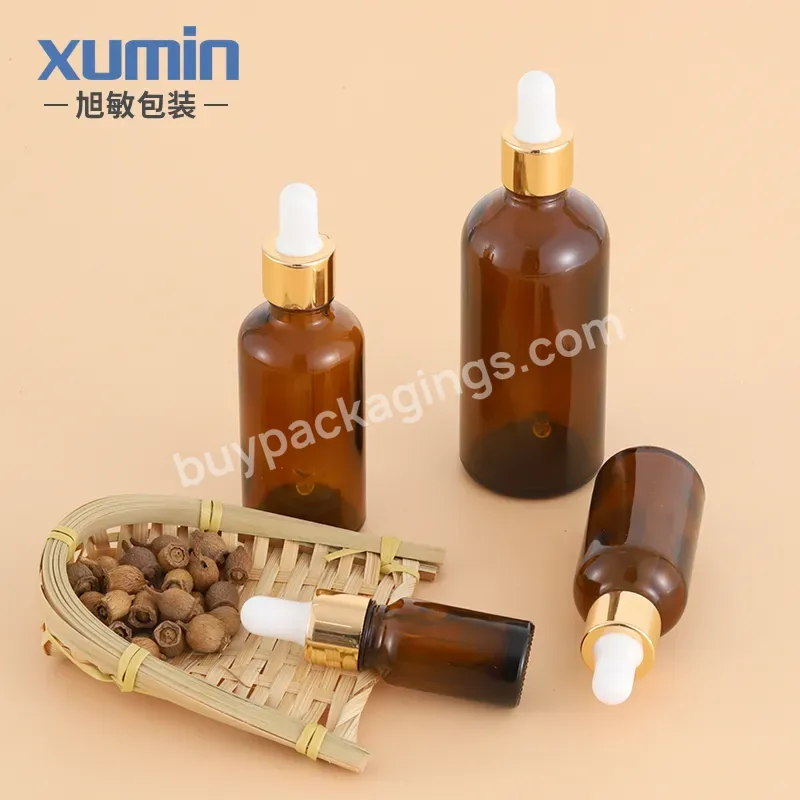 10ml 50ml 100ml 30ml Dropper Bottle Amber 2oz Hair Serum Bottle 4 Oz Amber Glass Bottle With Dropper Gold Cap