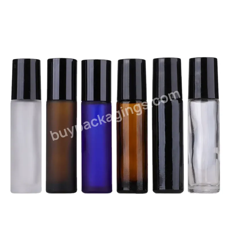 10ml Amber/blue/green/pink/clear Roll On Glass Bottle Cosmetic Fragrances Essential Oil Bottles With Steel Roller Ball