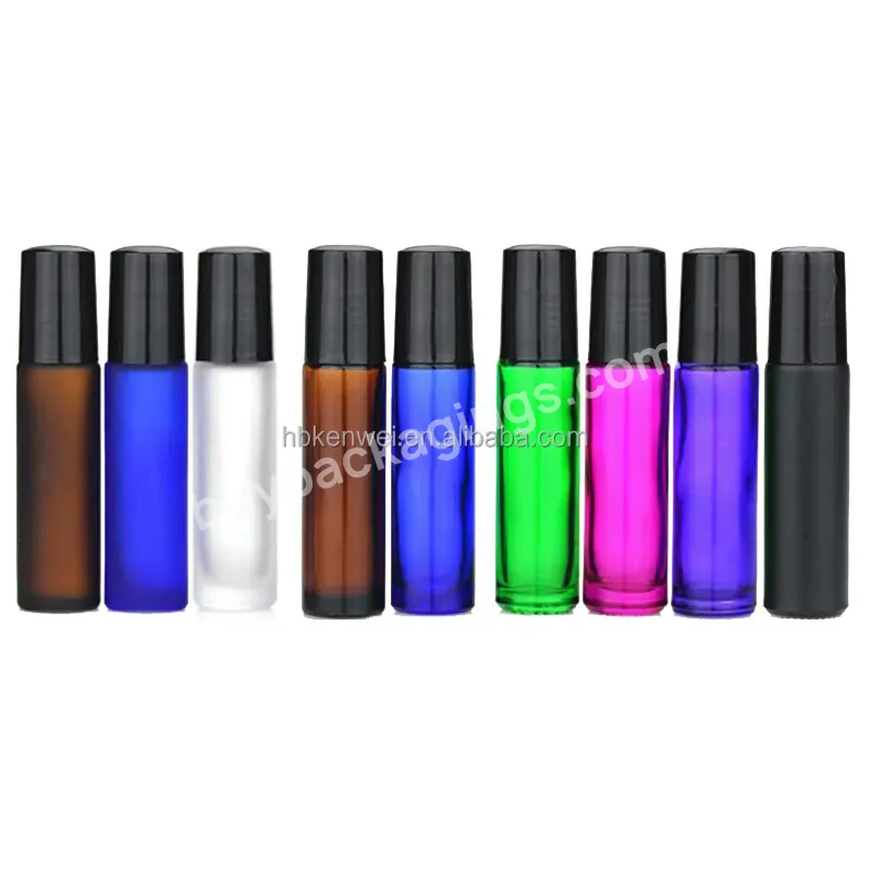 10ml Amber/blue/green/pink/clear Roll On Glass Bottle Cosmetic Fragrances Essential Oil Bottles With Steel Roller Ball