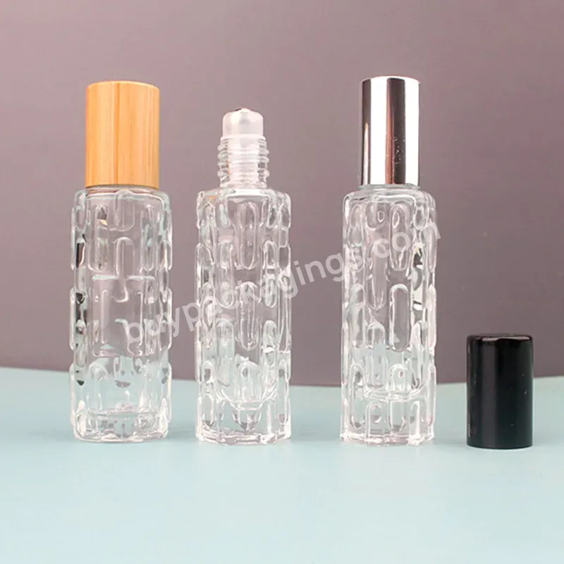 10ml Clear Glass Roll On Bottle With Silver Cap And Glass Ball