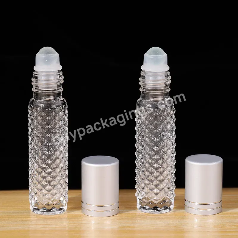 10ml Clear Glass Roll On Bottle With Silver Cap And Glass Ball