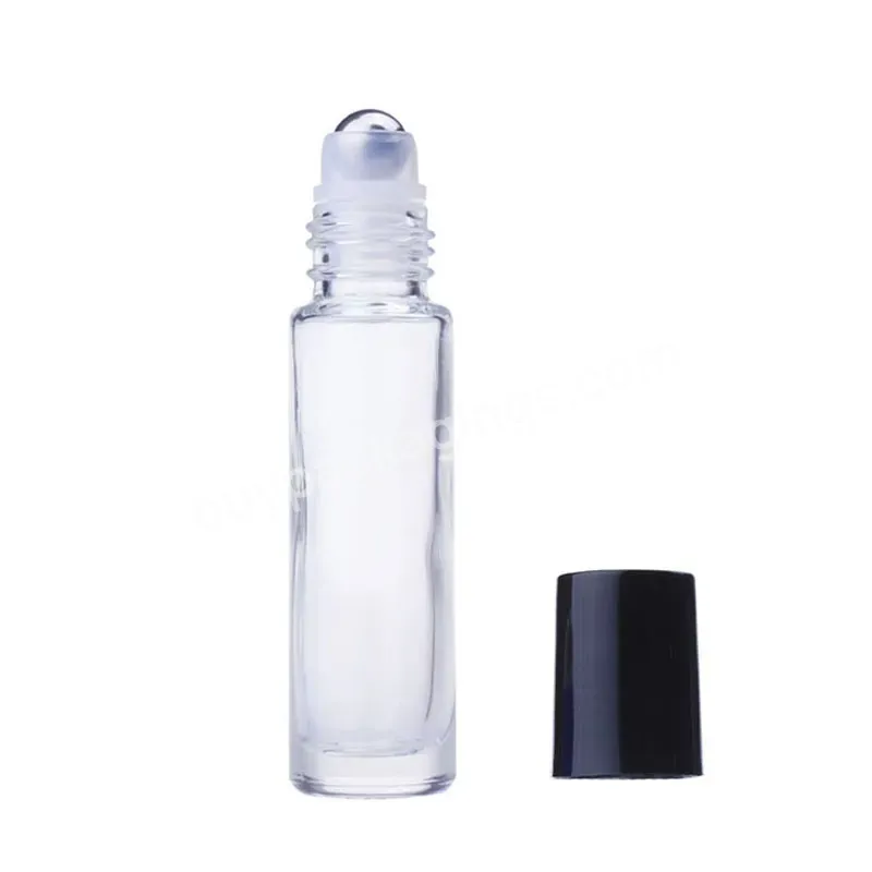 10ml Clear Perfume Glass Roll On Bottle Wholesale Stainless Steel Roller Glass Bottle With Metal Roll On