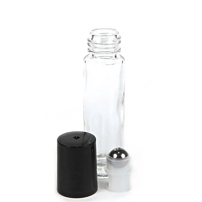 10ml Clear Perfume Glass Roll On Bottle Wholesale Stainless Steel Roller Glass Bottle With Metal Roll On