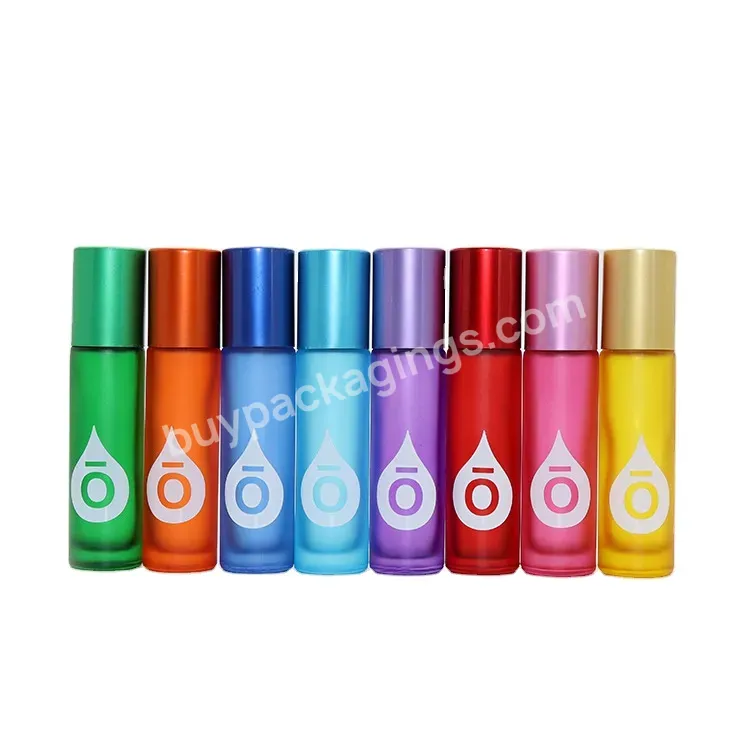 10ml Colorful Frosted Roll On Bottles Doterra Perfume Vials Essential Oil Bottle With Steel Roller