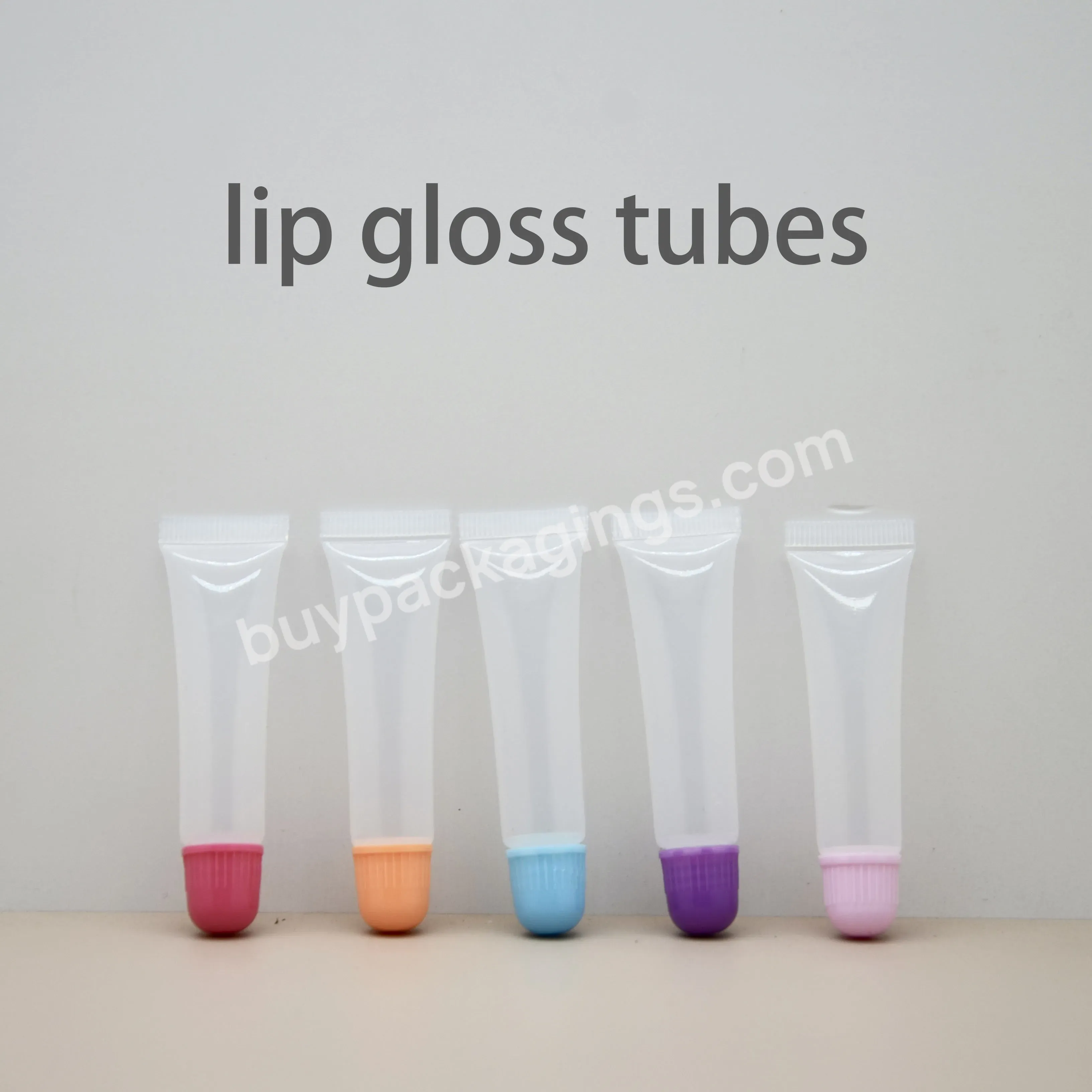 10ml Empty Clear Push Lip Gloss Squeeze Tubes Balm Lipgloss Containers Mini Soft Tube For Cosmetic Package