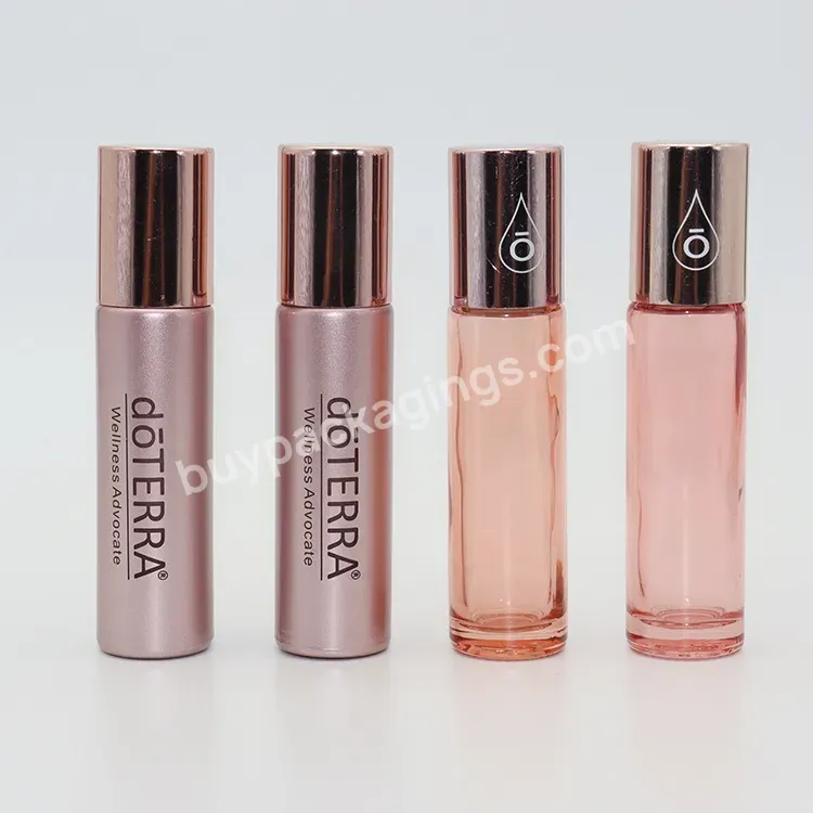 10ml Empty Perfume Sample Roller Bottle Rose Golden Refillable Perfume Bottle Roll On Bottles For Essential Oils Vial