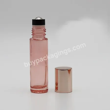 10ml Empty Perfume Sample Roller Bottle Rose Golden Refillable Perfume Bottle Roll On Bottles For Essential Oils Vial