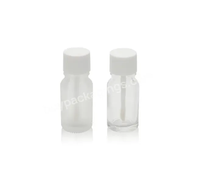 10ml Glass Lip Brush Bottle 18mm Neck Small Lip Glaze Bottle Transparent Frosted Small Capacity Lip Brush Glass Tube