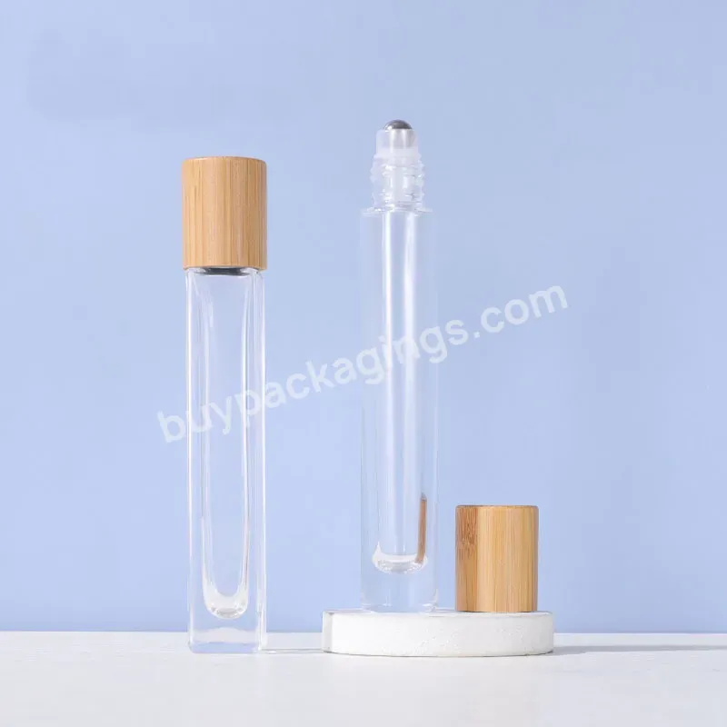 10ml Heavy Wall Thick Bottom Roll On Glass Bottles With Bamboo Lid - Buy 10ml Slim Roll On Bottle,Essential Oil Bottle,Perfume Roll On Bottles 10ml Clear Round.