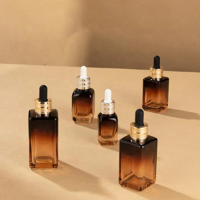 10ml High Quality Square Rubber Tipped Essential Oil Bottle With Dropper