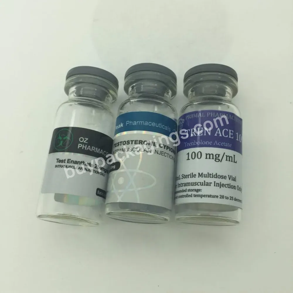 10ml Hologram Vial Label Design Printing For Steroid 10ml Bottles Package