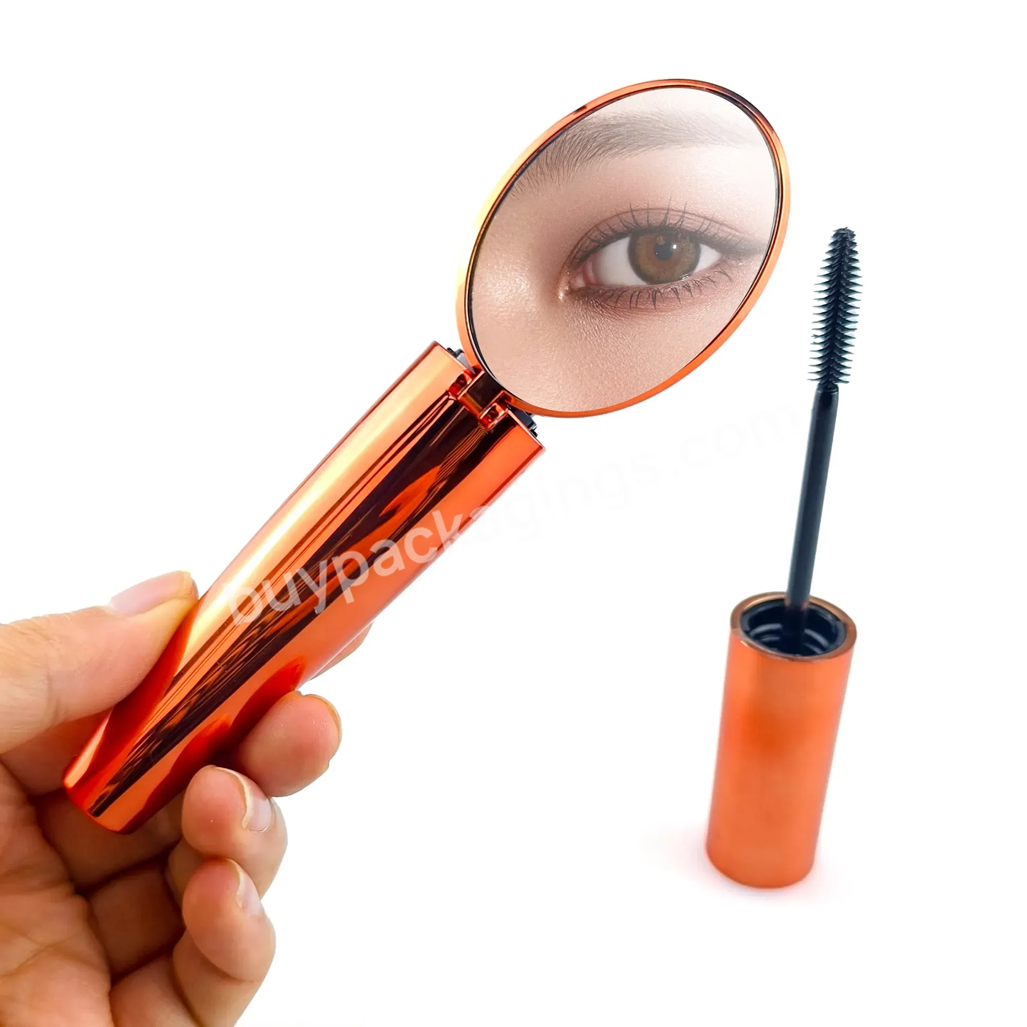 10ml Hot Sale Oem/odm Custom Rose Gold Plastic Mascara Tube With Mirror Empty Mascara Container With Brush