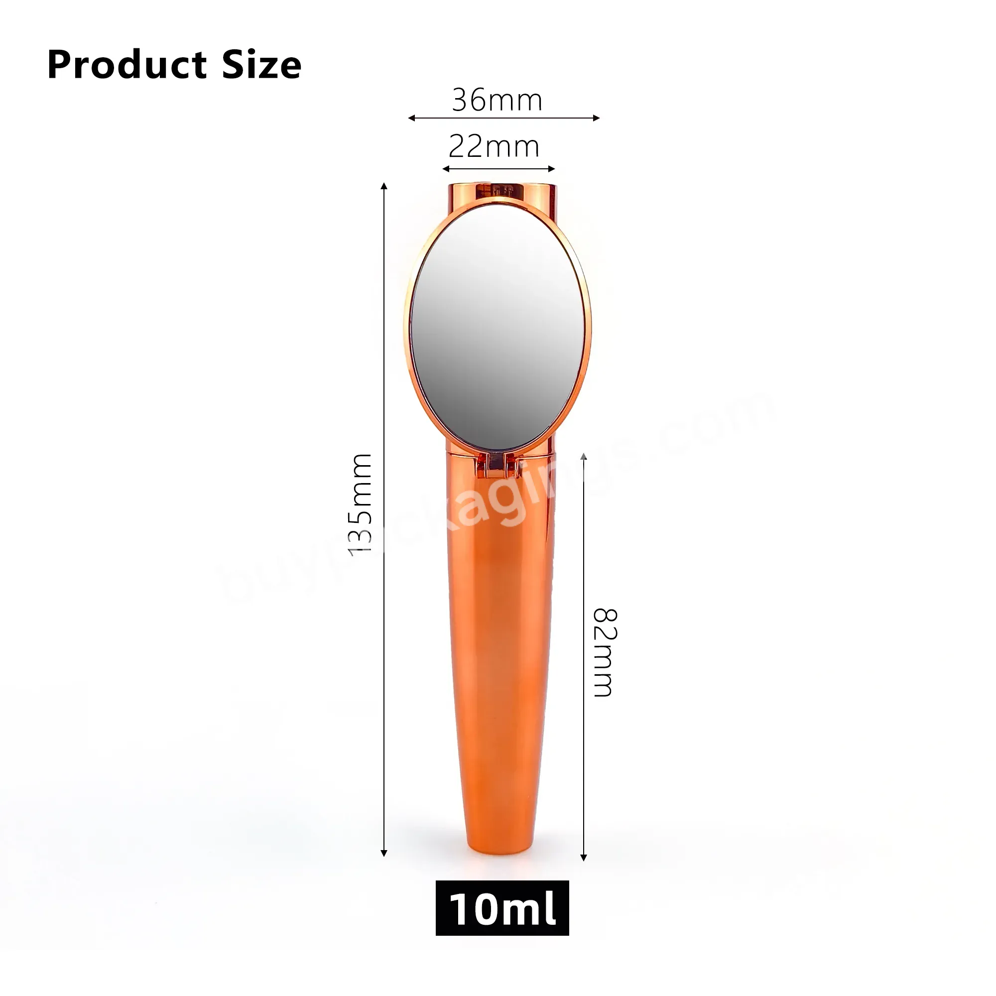 10ml Hot Sale Oem/odm Custom Rose Gold Plastic Mascara Tube With Mirror Empty Mascara Container With Brush