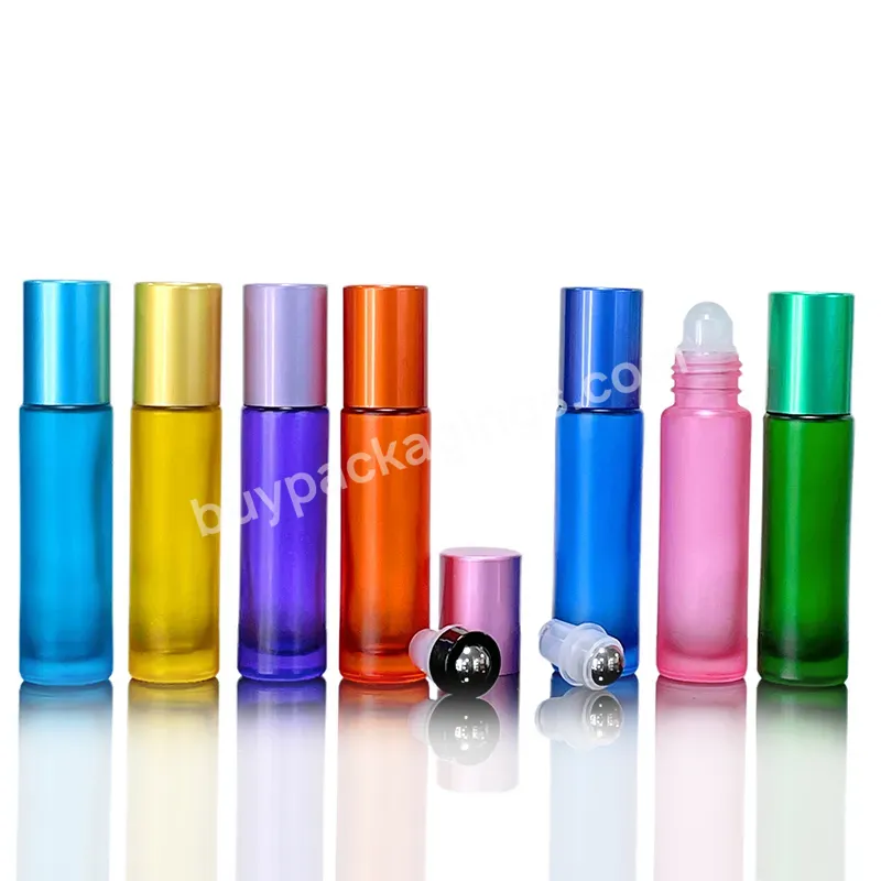 10ml Matte Colorful Glass Roll On Perfume Bottle Roller Ball Essential Oil Roller Bottle