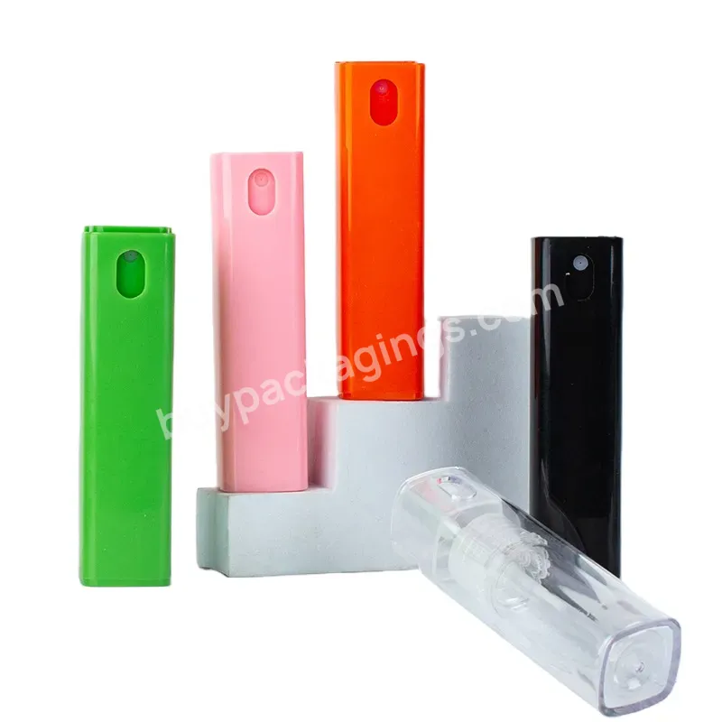 10ml Mini Square Alcohol Colourful Perfume Pocket Sized Travel Refillable Hand Sanitizer Glass Fine Mist Spray Bottle