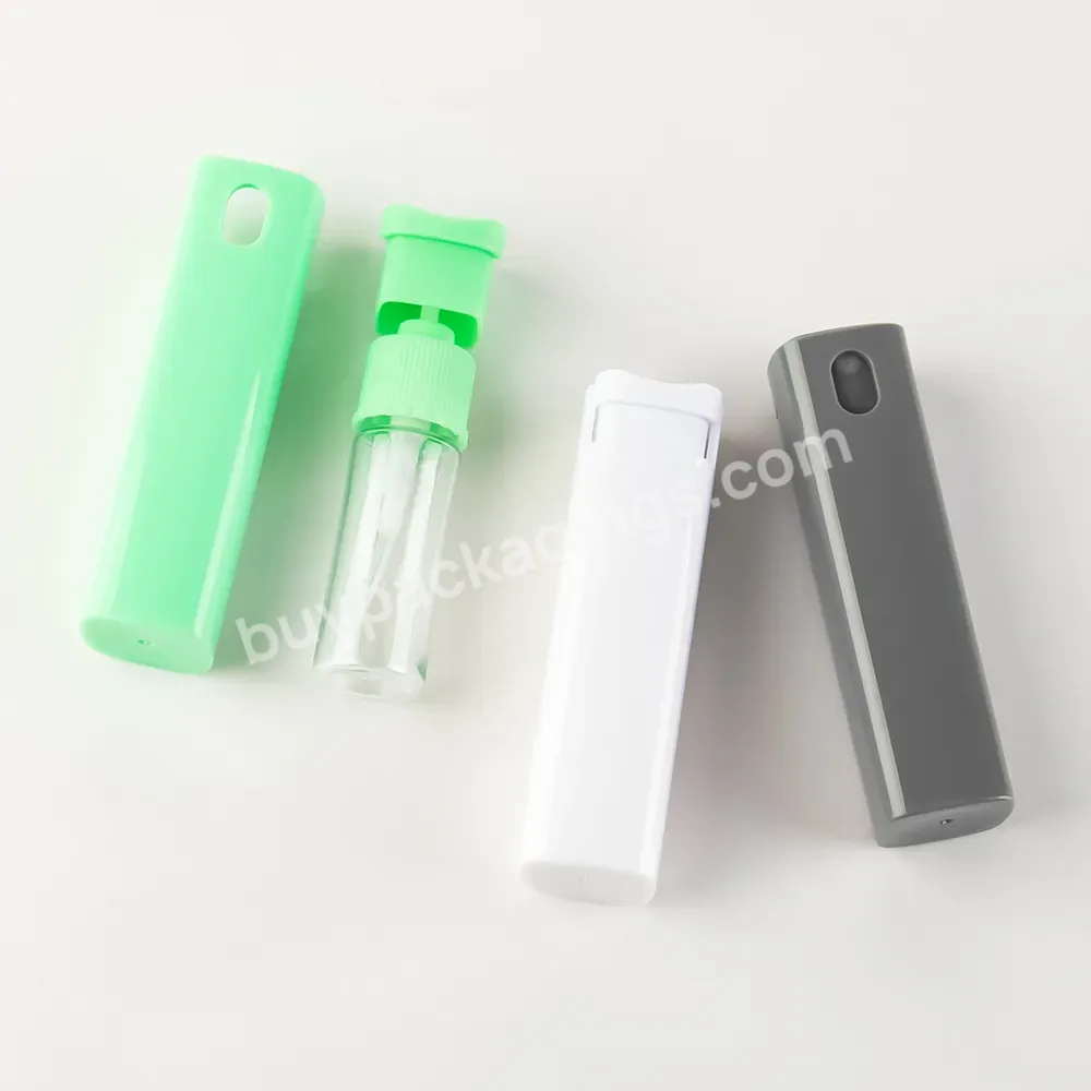 10ml Mini Square Alcohol Colourful Perfume Pocket Sized Travel Refillable Hand Sanitizer Glass Fine Mist Spray Bottle