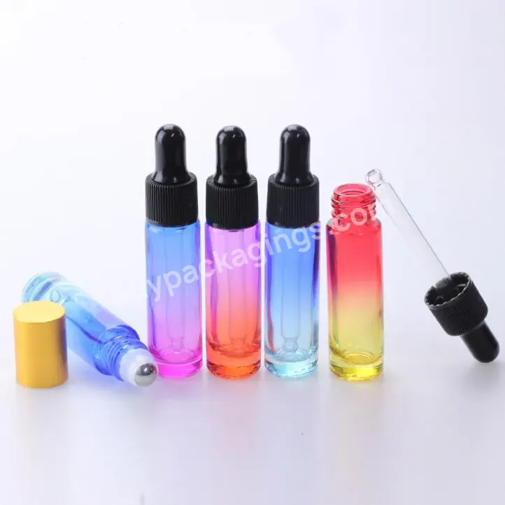 10ml Perfume Oil Bottle Glass Dropper Rainbow Glass Dropper Bottle