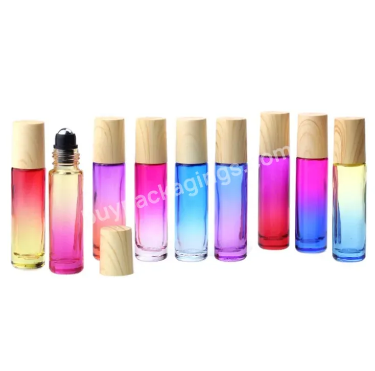 10ml Rainbow Colorful Gradient Roll On Glass Bottles