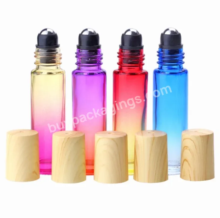 10ml Rainbow Colorful Gradient Roll On Glass Bottles