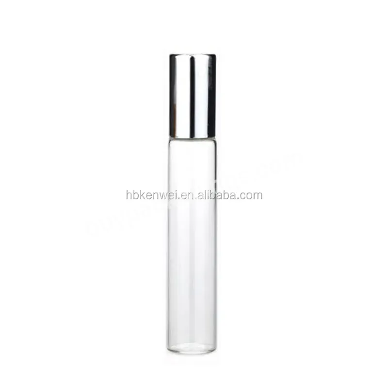 10ml Slim Clear Glass Roll On Bottles With Silver Lids